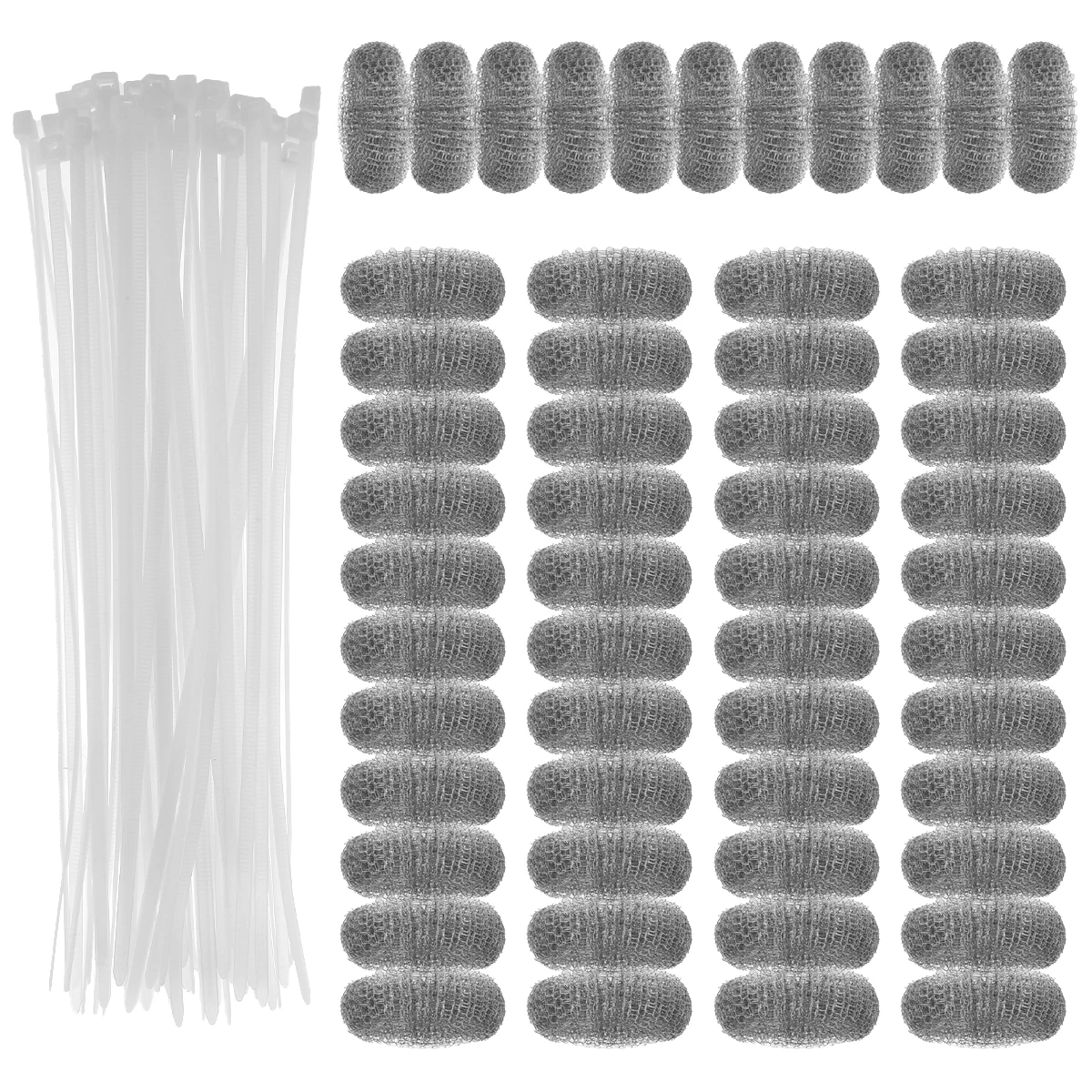 

New 50Pcs Washing Machine Lint Trap Stainless Steel Lint Snare Traps with 50 Cable Ties Durable Laundry Mesh Washer Hose Filter