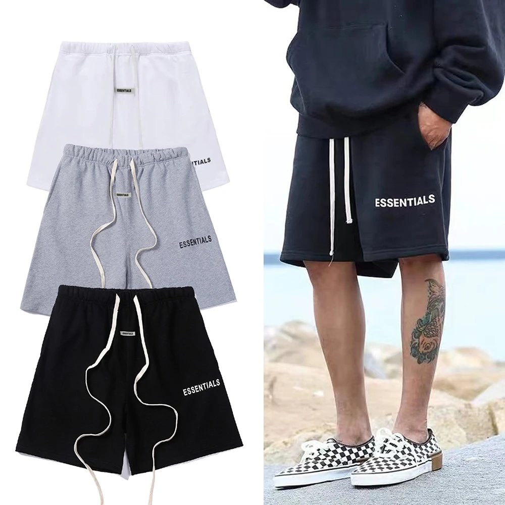 

Essentials Short Pants Men's Summer Casual Sportpants Letters Printing Oversized Fashion Hip-hop Hight Street Gym Running Nickel