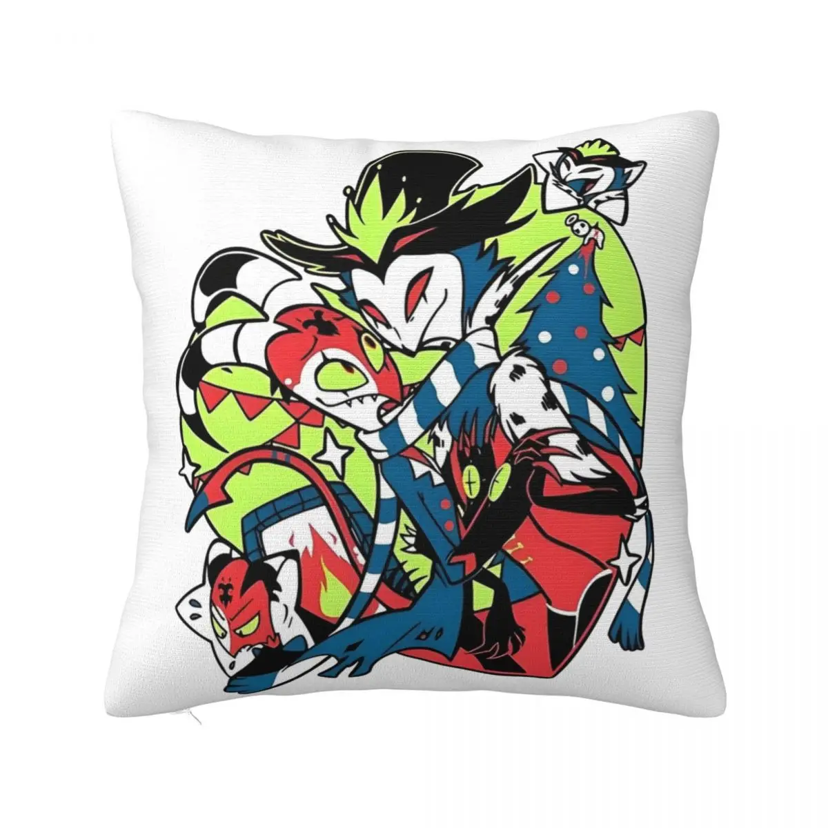 Декоративная наволочка из ткани с принтом в виде огня и сердца