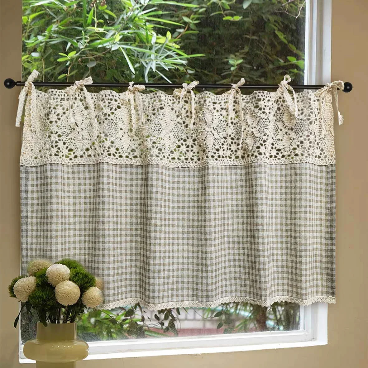 

Короткие шторы тияна цветочный узор 100% полиэстер