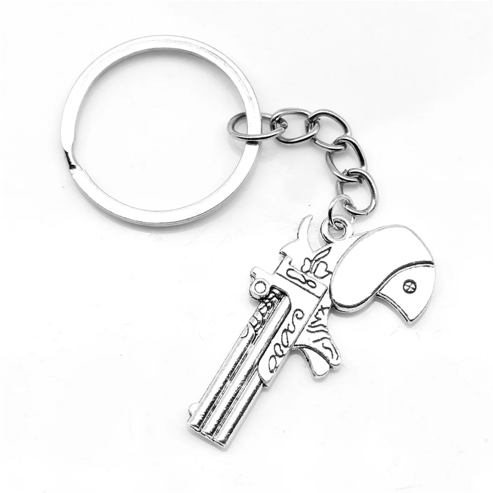 

1pcs Antique Silver Color 24x40mm Gun Keychain Handmade Jewerly Diy