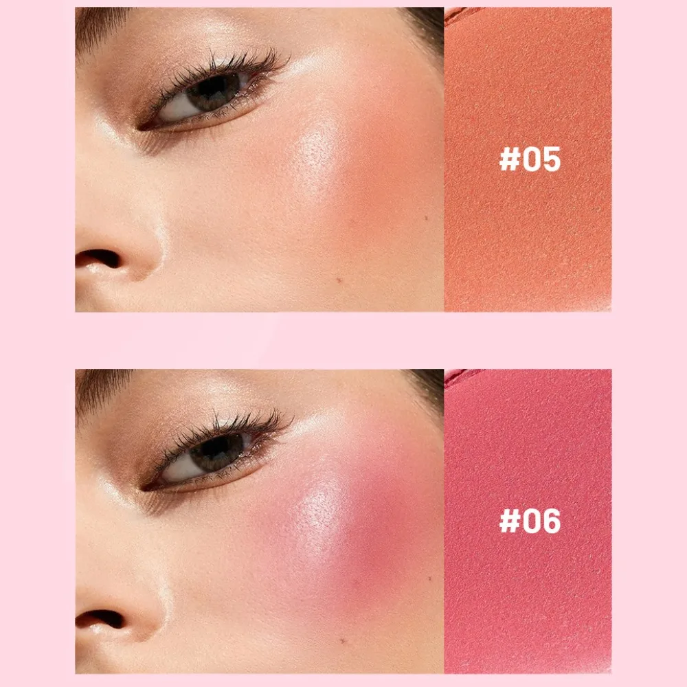 Сладкие многоцелевые 6-цветные румяна с оттенком щек Персиковые кремовые Гладкие