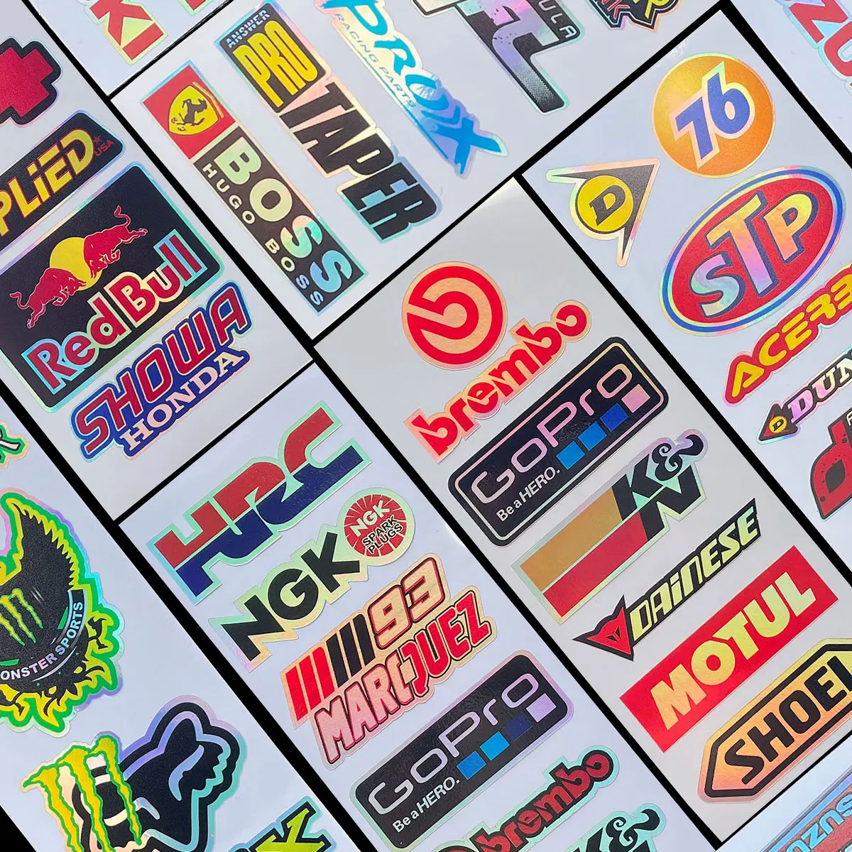 

Laser Rainbow helmet motorcycle moto bike Reflective Sticker Decal Waterproof Whole SET for Honda HRC CBR