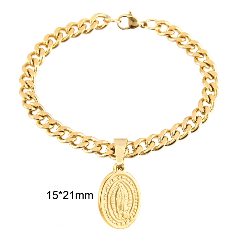 Браслеты San Benito из нержавеющей стали для мужчин и женщин изящные панцирные