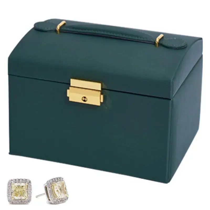 

Women Jewellery Storage Box 3-Layer Women Necklace Holder Box With Velvet Lining Home Jewelry Case For Necklace Earring Ring