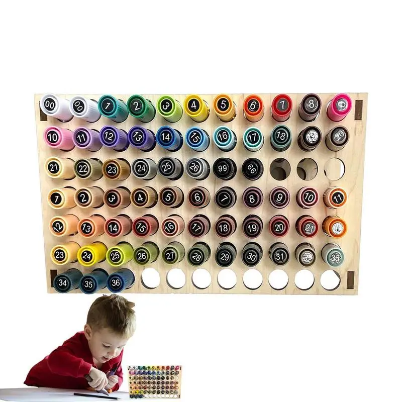 

Paint Brush Holder For Artist Wooden Detachable Art Brush Organizer With 77 /120 Holes Multi Purpose Wooden Stationery Display