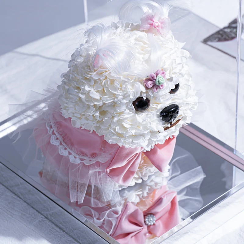 Фото Вечная роза, вышивка, шар, вечный цветок Marzis Teddy Dog, акриловое украшение для дома, День Святого Валентина, вечерние, подарок №2
