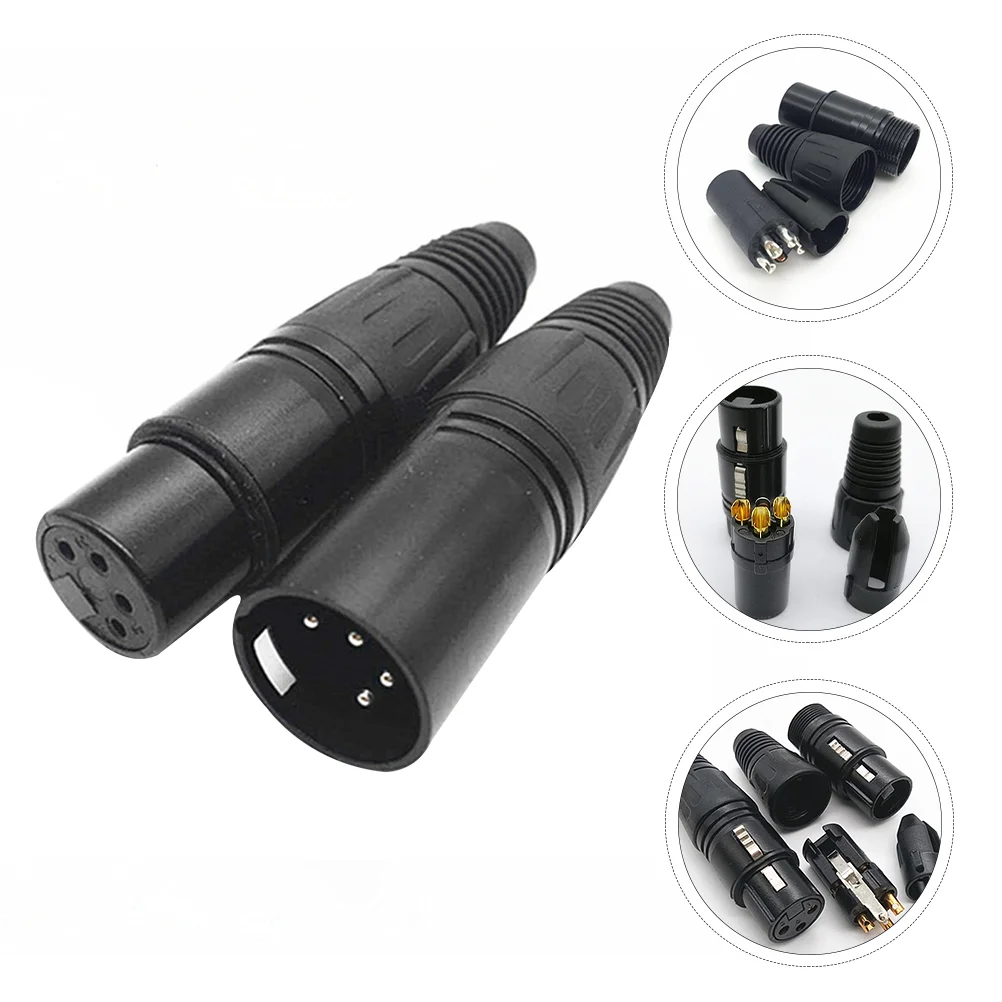 

2 PCS Connectix Male Female Audio Plug 4 Pin Connector Micphone Microphone Cable Adapter Head Core XLR