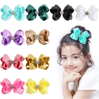 ncmama rhinestone bows hair clips for girls women solid color hairpins headwear decoration hair accessories 4x5 inches 1pc