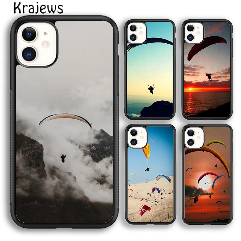 Чехол для телефона Krajews Paragliding Paraglider iPhone 16 15 14 plus XS XR 11 12 mini 13 pro max coque Fundas