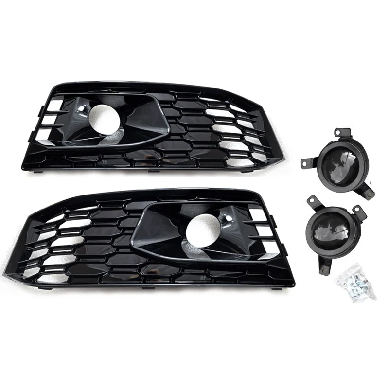 

Для Audi A4 B9 S- Line 2016-2018 Сотовый передний бампер, противотуманная фара, решетка с поддельной отделкой ACC, аксессуары для автомобилей 8W0807681F