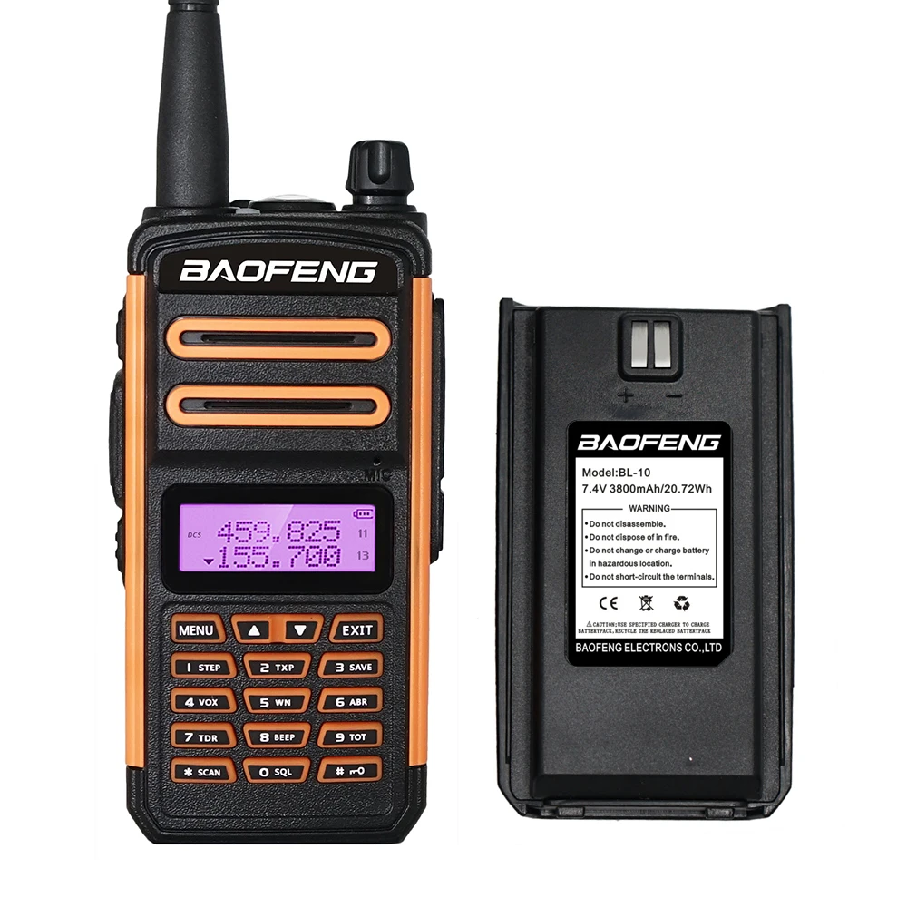 Orijinal Baofeng BL-10 3800mAh li-on pil için BF-H9 S5 artı walkie-talkie iki yönlü radyo Ham radyo tri-band radyo