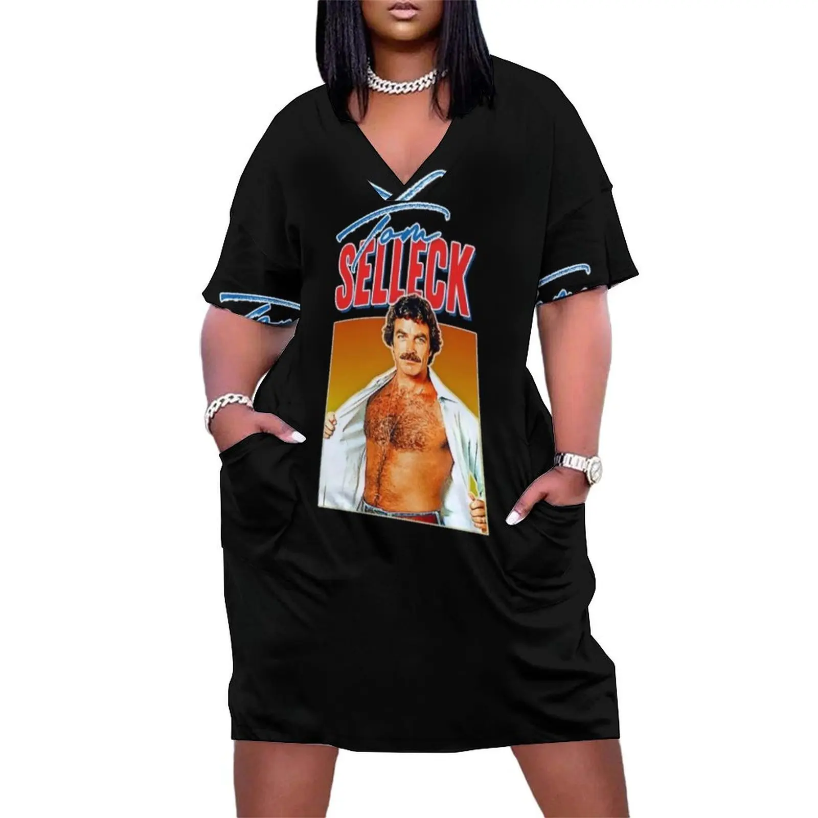 Tom Selleck Свободное платье с карманами Женские платья женские вечерние 2025г