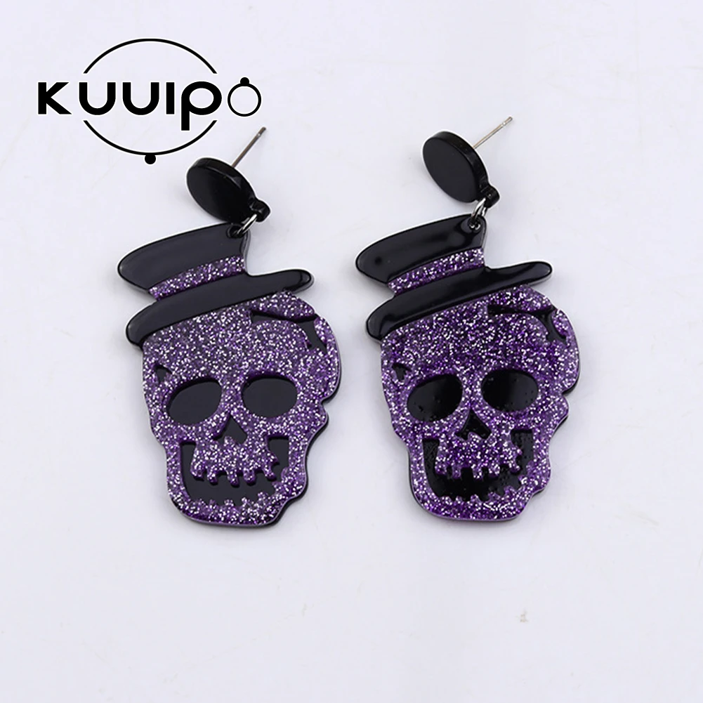 

New in Drop Earrings Punk Skull Acrylic Halloween Gift Jewelry Earings Funny 2023 Women Aesthetic Accessories Earrings for Women