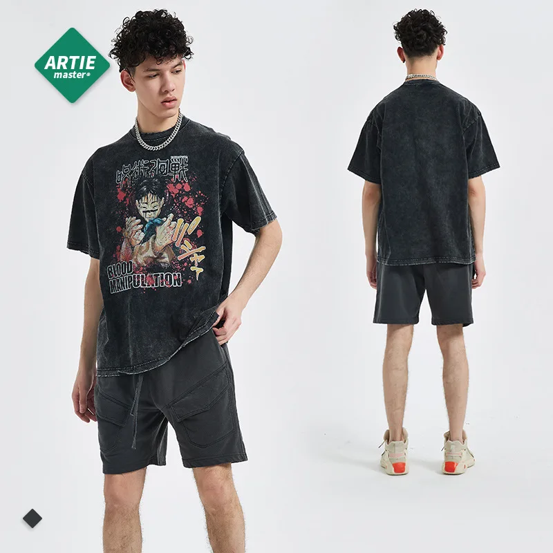 

Hip Hop Oversize Washed T-Shirt Men Streetwear Anime Game Graphic T Shirt 2022 Summer Short Sleeve Tshirt Harajuku New Hot