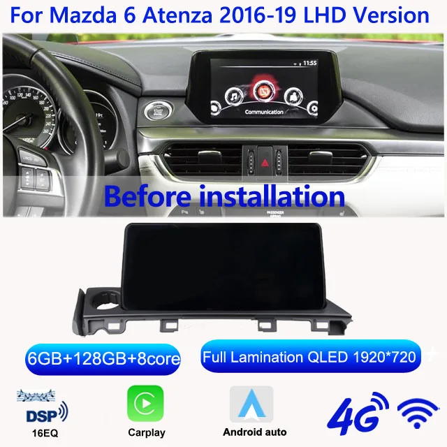 

10.25” Android Dual System экран SINOSMART для Mazda 6 Mazda6 Atenza GL 2017–2022 High Version LHD RHD CarPlay Сохраняет OEM CD-