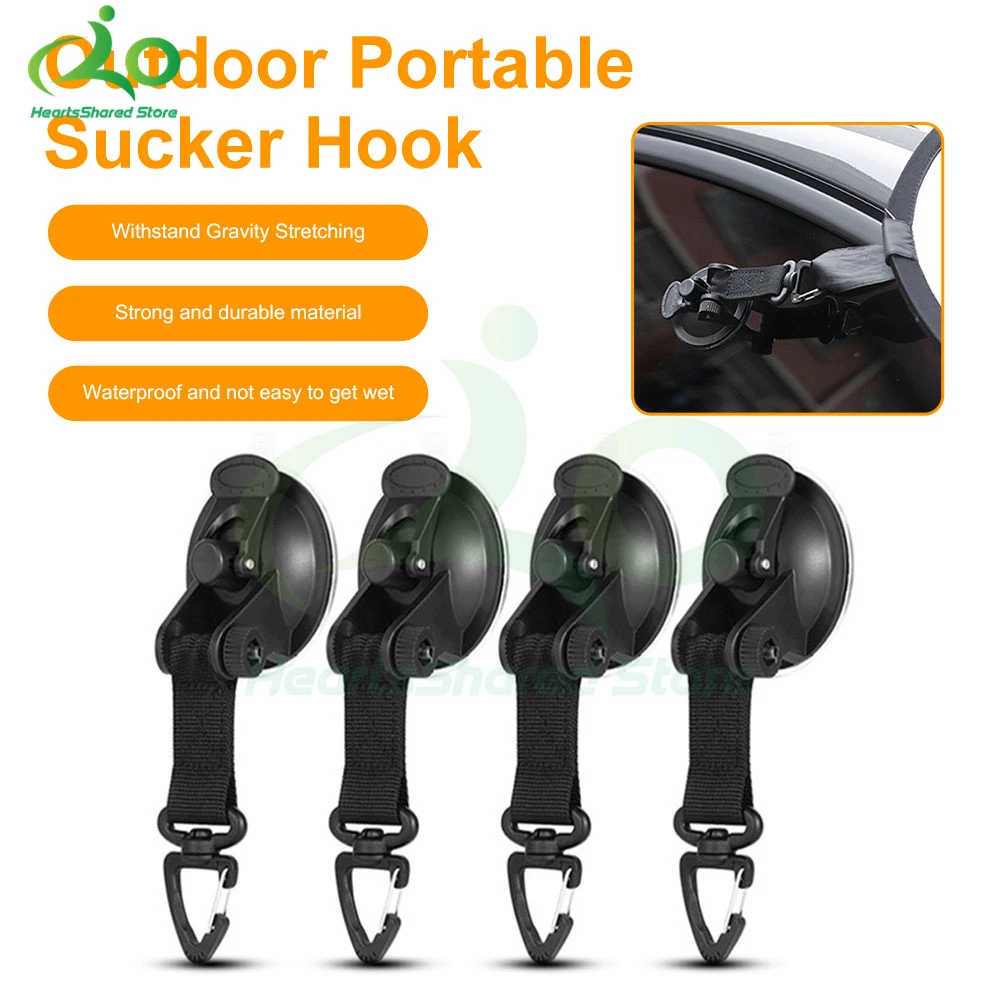 

1/4 Pcs Outdoor Suction Cup Anchor Clip Camping Tarp Car Side Awning Pool Tarps Anchoring Hook Multifunctional Camping Equipmen