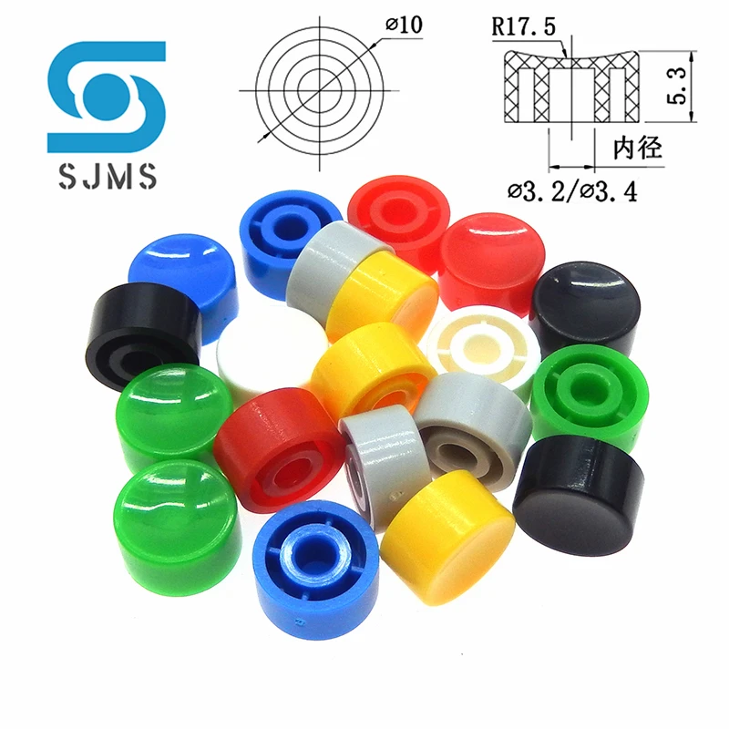 

Круглые пластиковые тактильные кнопочные колпачки A17, 5,3*10 мм, 50 шт.