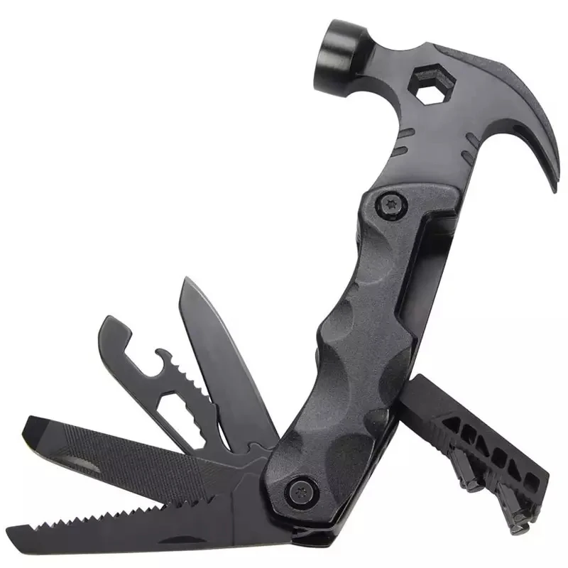 

Portable Multipurpose Hammer Stainless Steel Mini Function Hammer Hand Tool for Outdoor Emergency Survival Broken Window Camping
