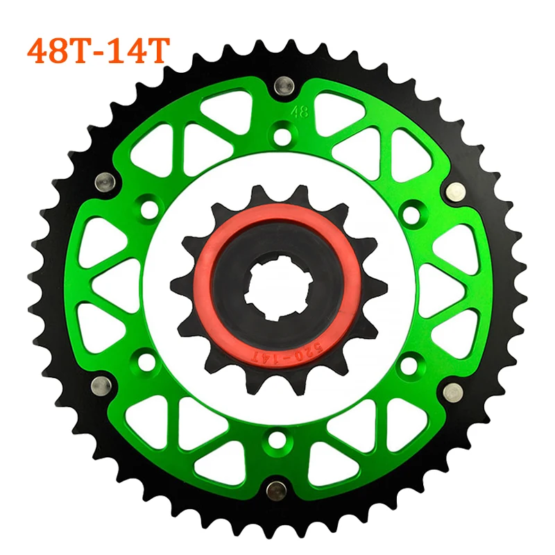 Передняя и задняя звездочка мотоцикла 45T-52T 14T для KAWASAKI KDX200 KDX220R KDX250 KLX300R KX500 KX250 KDX 200