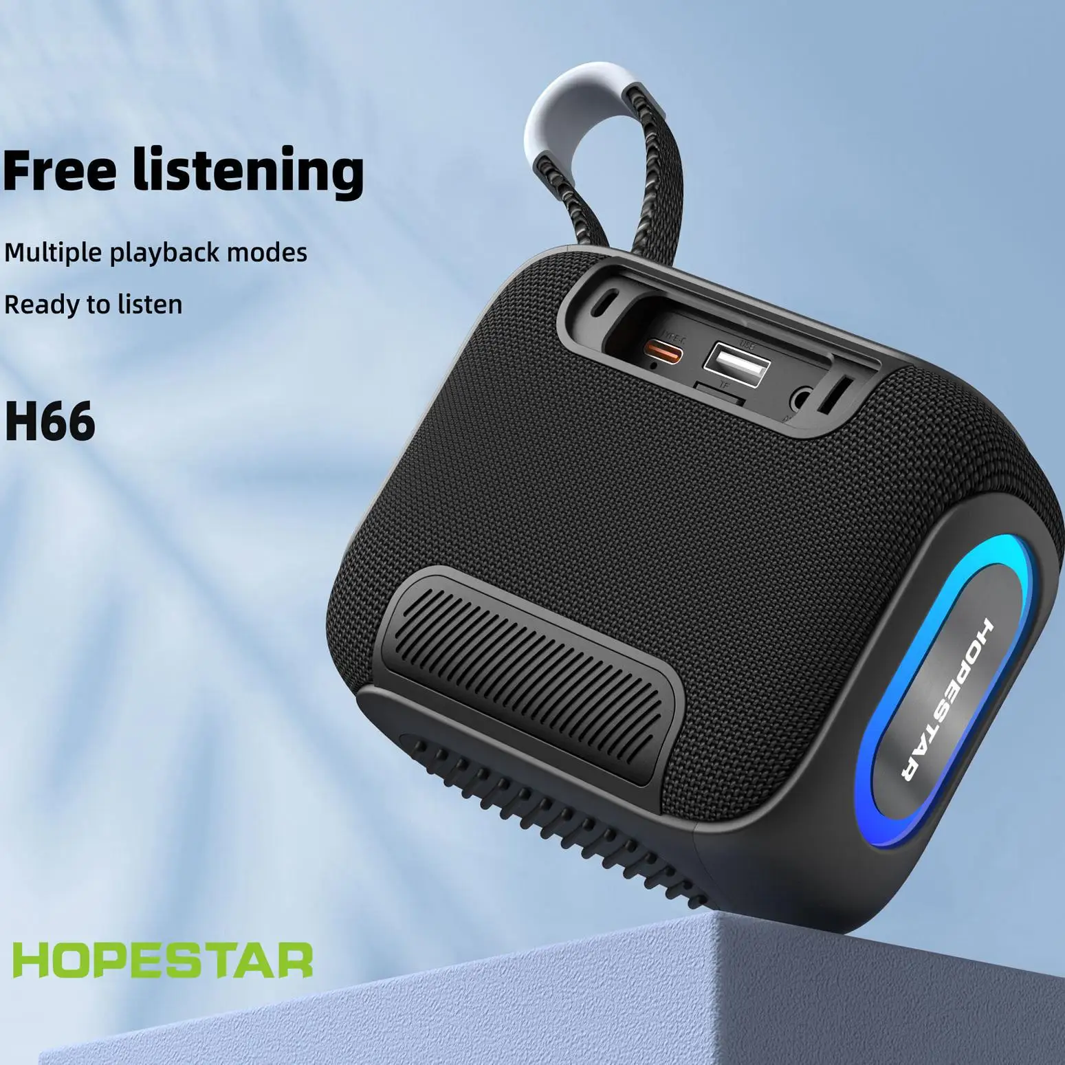 Фото HOPESTAR H66 Беспроводной HIFI сабвуфер Аудиосистема Открытый водонепроницаемый Bluetooth-динамик BT TF USB Воспроизведение с RGB-подсветкой №3