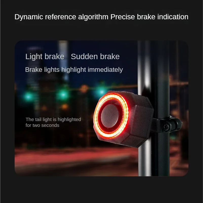 Smart Wireless Bicycle Tail Light Alarm Bike Anti-lost System USB Rechargeable Battery Waterproof  110dB Loud Protective enlarge