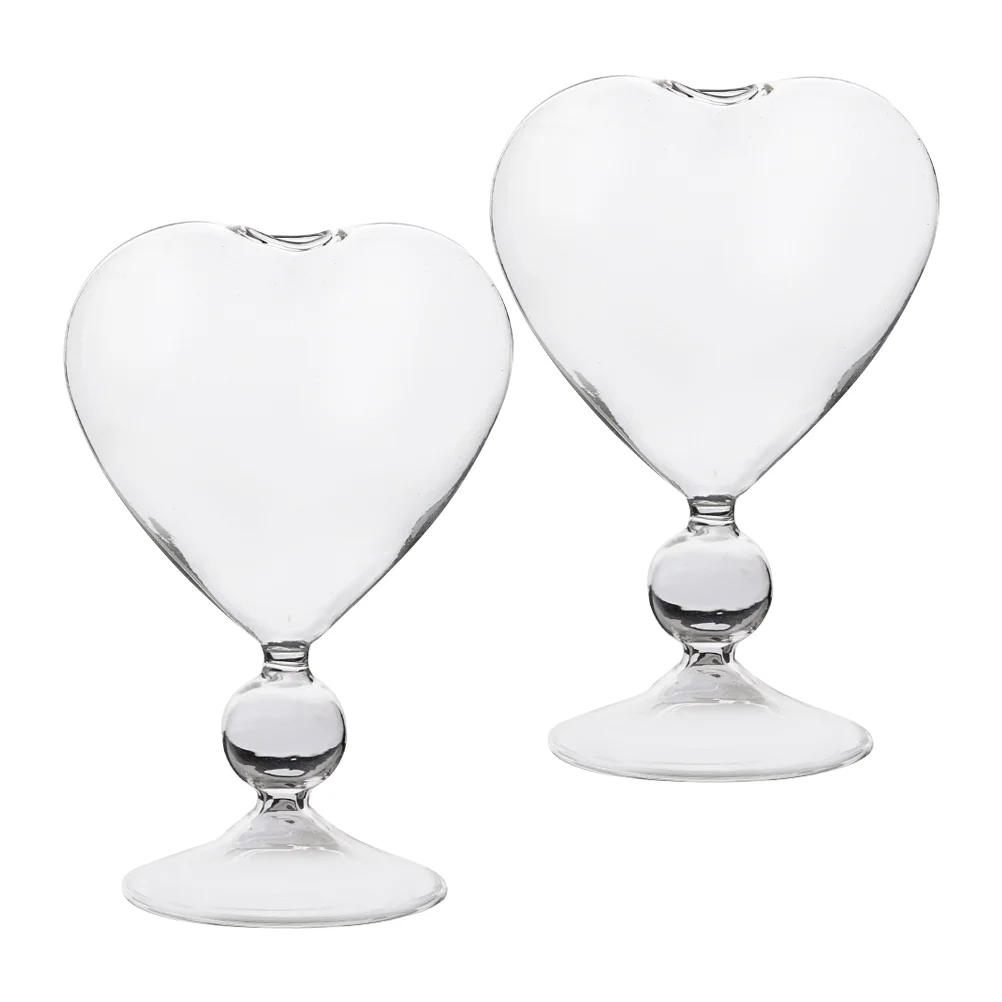 

Glasses Cocktail Goblet Champagne Heart Cup Drinking Goblets Shaped Cups Crystal Martini Whiskey Wedding Beverage Clear Red