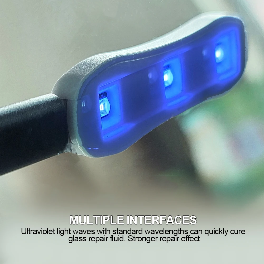 

Auto Glass UV Cure Light Car Window Resin Cured Ultraviolet Lamp Lighting Windshield Repair Kit USB Charge Repair Tools