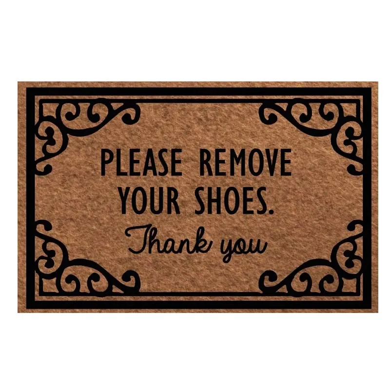 

Doormat Entrance Floor Mat Please Remove your shoes thank you Designed Indoor Outdoor Decorative Mat Bathroom welcome Door Mat