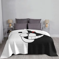 anime danganronpa monokumablanket ultra soft flannel blanket digital printed blankets for beds