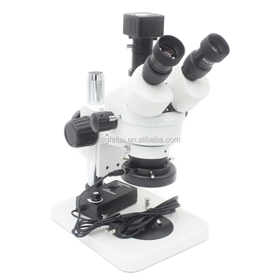 

Stereo microscope with LED light source,7-45x trinocular zoom electric stereo microscopes with CCD camera