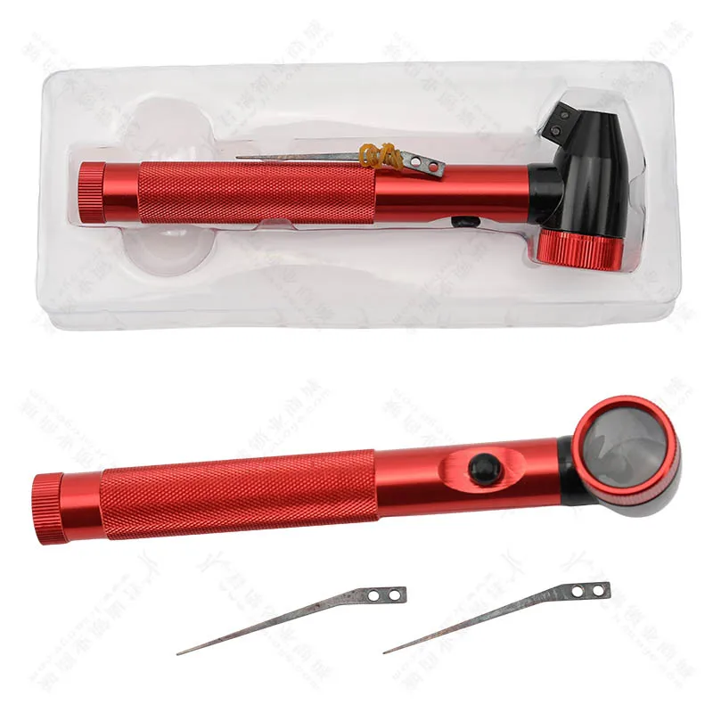 

New Arrival Locksmith Tool Hawkeye Dial Needle Red With 2PCS Straight Needle With Lamp Magnifying Glass