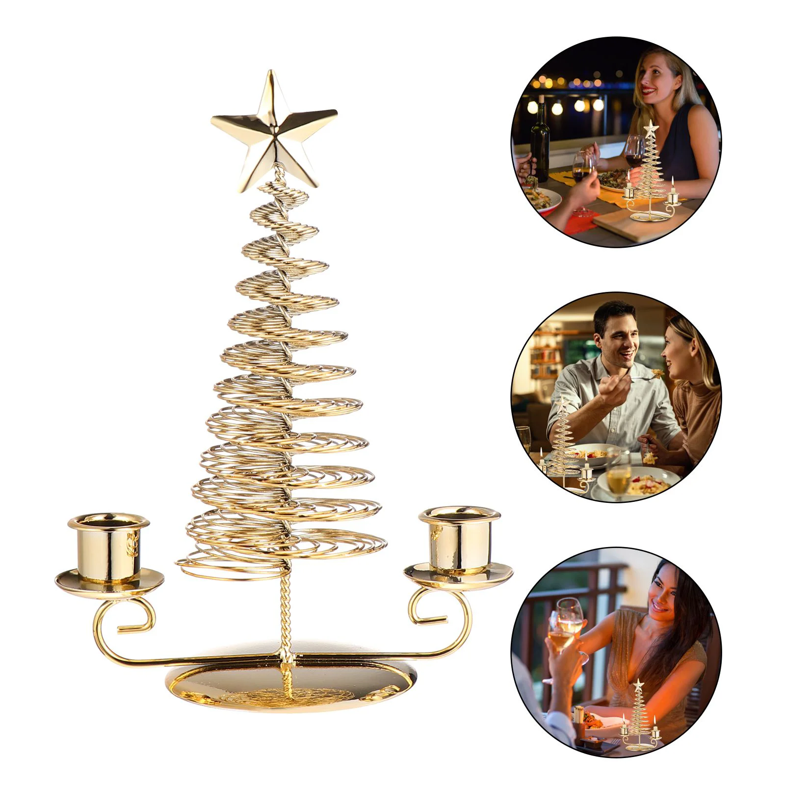 

Double-head Stand Decorative Xmas Tree Holder Tabletop Ornament