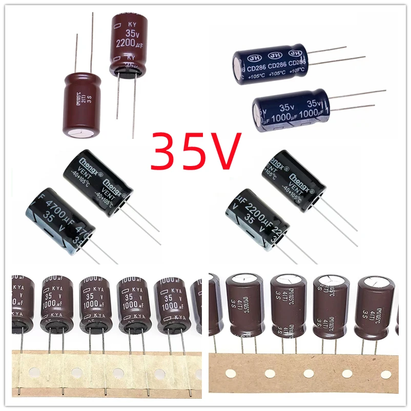

10/50/100 Pcs/Lot 35V120uF DIP High Frequency Aluminum Electrolytic Capacitor