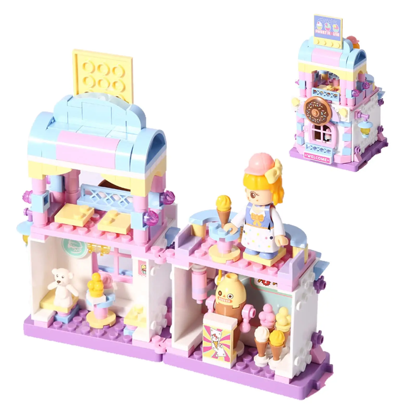 

Dessert House Set Street View Building Toy Girls Building Toys STEM Construction Kit Compatible with Lego - Best Gifts (225 PCS)