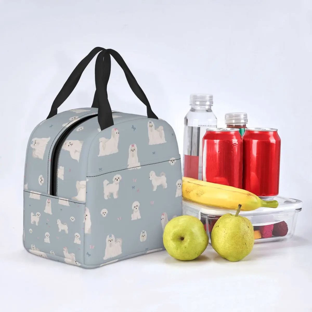 Maltese Dogs Lunch Bags Portable Insulated Oxford Cooler Thermal Picnic Tote for Women Girl