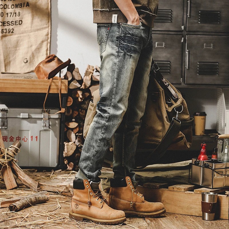 2022 New Men's Stretch Skinny  Cargo  Jeans  Fashion Casual  Harlan Cotton Denim Streetwear  Harajuku  Pants Male Trousers