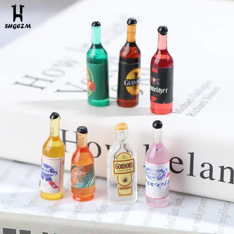 

10 шт./компл. 1/12 кукольный домик миниатюрная имитация бутылки вина из смолы модель для принадлежности для кухонного бара