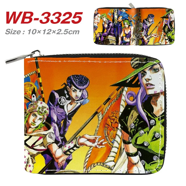 E-Mell JoJos Bizarre Adventure Golden Wind Giorno Giovanna Bruno Buccellati Trish Una Guīdo Mista Zip PU Wallet