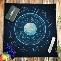spiritual tarot tablecloth velvet altar cloth pagan oracle card pad constellation runes witchcraft astrology wheel zodiac signs