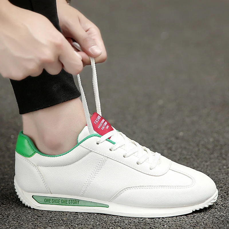 Sneaker Men's Walking Shoes Classic Fashion Casual Street Leather Skateboard Shoe Men Boys Lightweight Lace Up Tennis Trainers