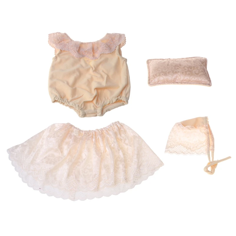 

Newborn Photo Props Posing Costume Hat Jumpsuits Universal Baby Lace Skirt