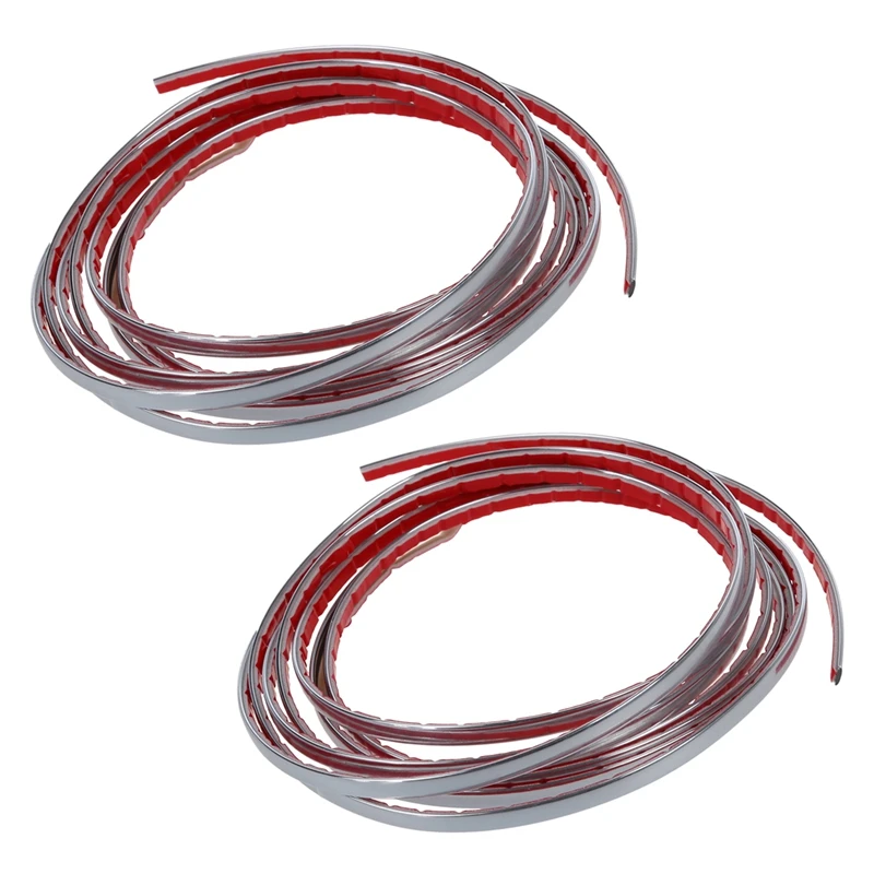 

2X Chrome Adhesive Silver Tape 7MM 3 M Auto