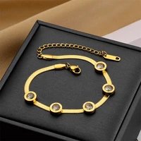 titanium steel bracelet women fashion zircon high quality bracelet snake chain design not fade hand chain gifts dropshipping