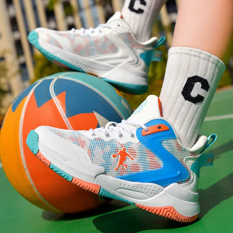 Summer Soft Mesh Breathable Basketball Shoes Boy Girl Anti-collision Kids Basketball Sports Shoes Non-slip Children's Sneakers