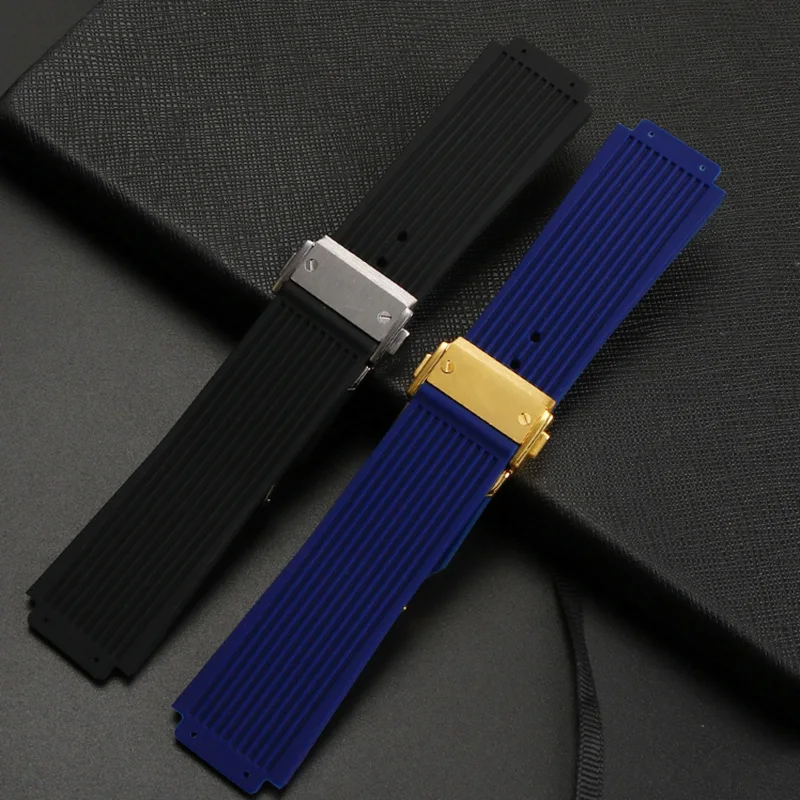 HUBLOT Silicone Watch Strap 19MM Raised Rubber Watch band Hublot Big Bang Classic Wriastband Waterproof  Men Women  Bracelet
