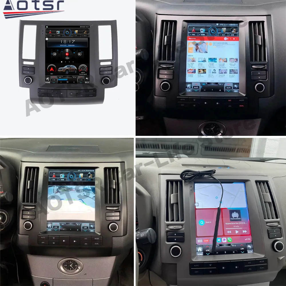 256 ГБ Автомобильный радиоприемник 1 Din Android 12 Tesa-для Infiniti FX35 FX45 2003 2004 2005 2006 GPS Navi