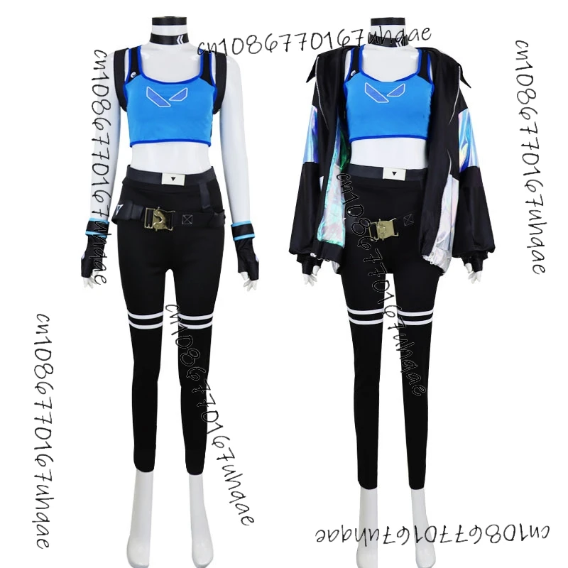 Jett Косплей Девушка Игра VALORANT Cos Костюм Лазерная Куртка Женское Пальто Парик Опора