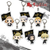 anime tokyo revengers keychains acrylic cartoon figures car backpack keyring cosplay key chains pendant props accessories gift