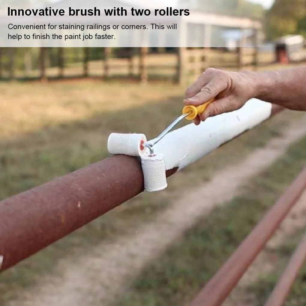 

Stainless Steel Double Paint Roller Brush Handrail Painting Tool Accessories